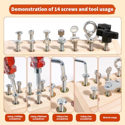 INIFEIDALA Kids Tool Set,Montessori Educational Toys for 3 4 5 Year Old - Image 3
