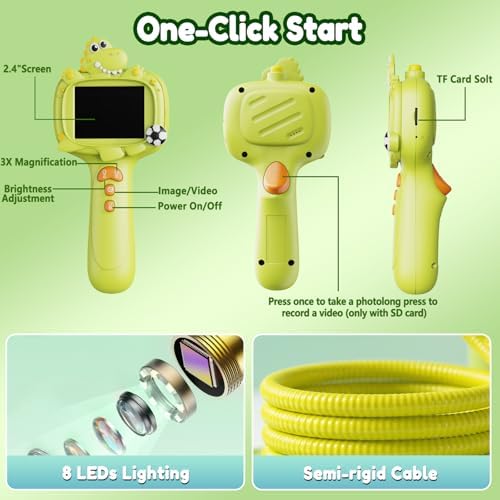Kids Borescope Camera Toy with Light -STEM Science Educational Toy for 3 4 5 6 7 8 Years Old Boys & Girls Birthday Gift-Discovery & Exploration Toddler Young Child-650mAh Battery Included - Image 3
