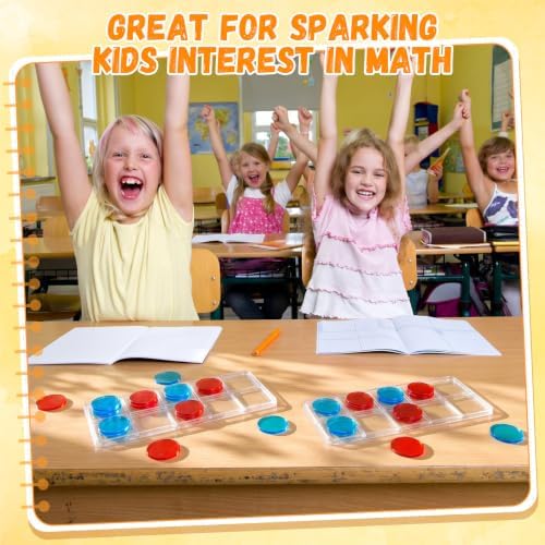 Soulchen 24 Sets Plastic Ten Frames Bulk for Classroom Math Manipulatives for Kids Classroom Math Counters Supplies Including 24 Plastic Ten Frames 240 Counters for Teach Number Concepts - Image 5