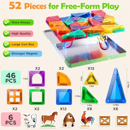 URMYWO Magnetic Building Tiles, Magnetic 3D Blocks Construction Playboards - Image 7