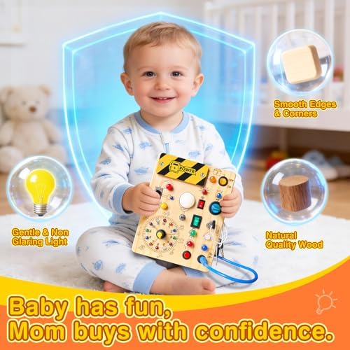 Grarain Busy Board for Toddlers - Montessori Educational Toy for 1-3 Year Old Boys & Girls | Travel-Friendly Sensory Learning Activity | Ideal for Kids with Autism(Clocks Busy Board) - Image 3