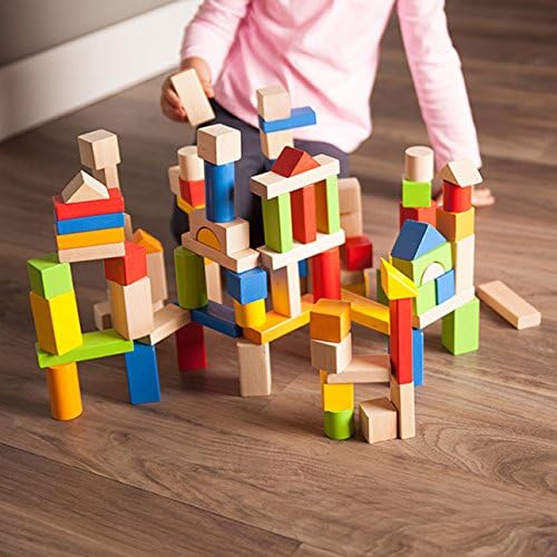 Fat Brain Toys Timber Blocks - 100 Piece Wooden Block Set - Classic Preschool Toy - Image 6