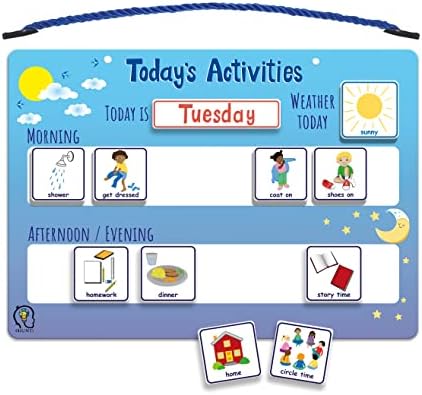 Today's Activities Daily Routine Visual Timetable Magnetic Tile Chart for Children by Amagenius