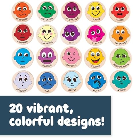 Spark & Wow Wooden Magnets, Emotions, Magnets for Kids Ages 2+ - Image 3