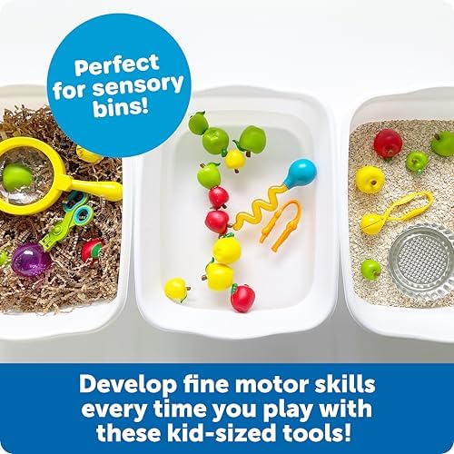 Learning Resources Helping Hands Fine Motor Tool Set Toy - Sensory Bin Sand Toys, Montessori, Plastic Tweezers, Therapy Games For Toddler, Homeschool Preschool Supplies - Image 4