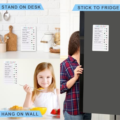 Chore Chart for Multiple Kids, 2 pcs Blank to Do List Boards Chore Checklist Boards for Kids with 4 Color Stickers Stick-on Chore Chart Daily Checklist - Image 5