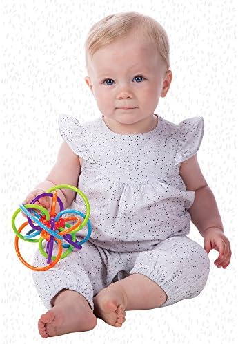 Manhattan Toy Winkel Rattle & Sensory Teether Toy, Blue/Green/Orange, 5 Inch x 4 Inch x 3.5 Inch - Image 3