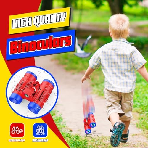 JovialToyz Binoculars for Kids Ages 3-8 Boy Binoculars Toys with Compass & Bird Watching Manual, Christmas Birthday Gifts for 3 4 5 6 7 8 Year Old Boys Girls Age 4-6 6-8 Toddler Outdoor Camping Toys - Image 4