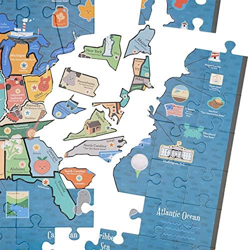 Fat Brain Toys Giant 100 Piece USA Map Puzzle - State-Shaped Jigsaw Pieces, Ages 5+ - Image 2