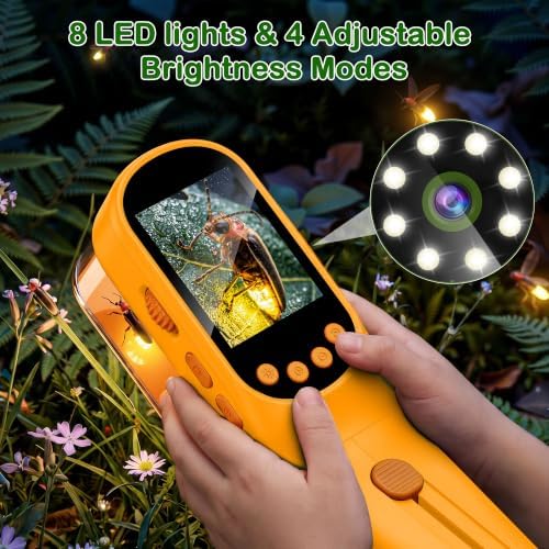 CIMELR Bug Catcher for Kids with 2.4" Screen, 500X Digital Microscope, 1080P Photo/Video, 1000mAh Battery, 8 LED, PC Real-Time Imaging, STEM Nature Toy & Gift for Boys Girls Ages 3-12 - Image 5