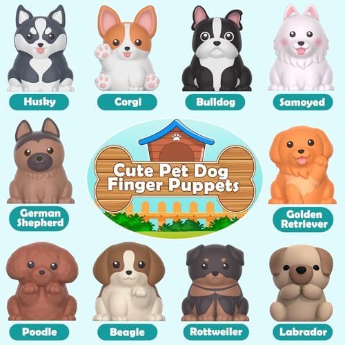 Learning Toys for Toddlers 1 2 3 Year Old Toddlers, 20Pcs Puppy Finger Puppets for Kids, Montessori Counting, Matching & Sorting Toy, Christmas Birthday Gifts for Baby Boys Girls Age 12-18 Months - Image 3