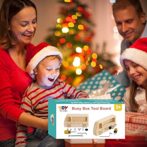 TOY Life Wooden Montessori Screwdriver Board Set for 3 4 5 Toddler & Kid, Preschool Learning Sensory Busy Bus Toys - Image 2
