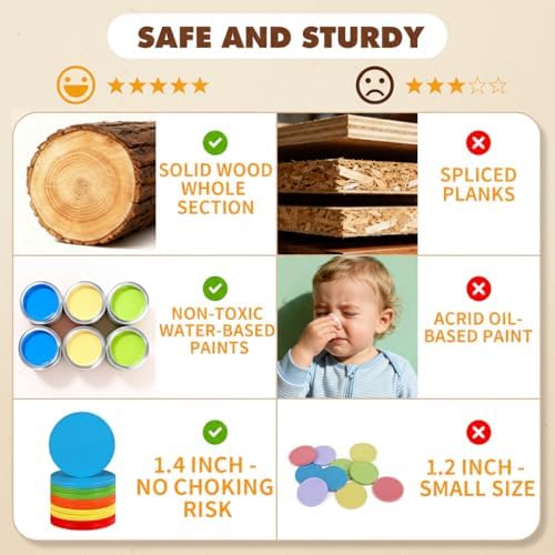 Wooden Montessori Toys for 1, 2,3 Year Old: 4 in 1 Fine Motor Skills, Learning Color Matching Sorting Sensory - Easter Basket Stuffer for Toddler Boy Girls - 18 Month - Image 3