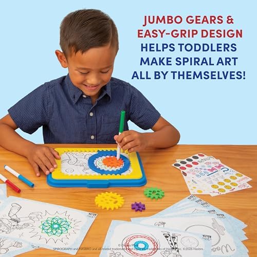 Spirograph Disney Jr. Toddler Arts and Crafts, Drawing Art Kit, Toddler Activities, Drawing Pad, Jumbo Gears, Washable Markers, Unleash Your Child Inner Artist, Ages 3+ - Image 4