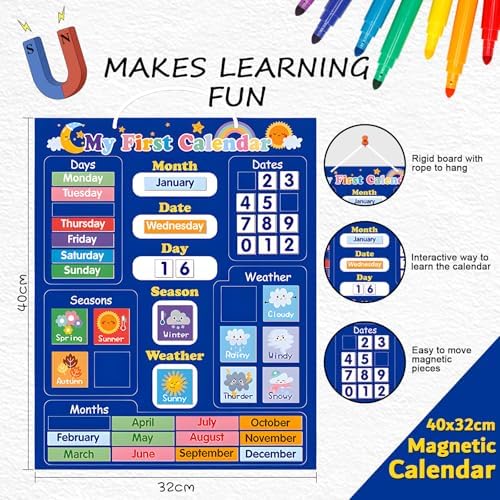 Adena Montessori Magnetic Learning Calendar, 3-6y - Image 2
