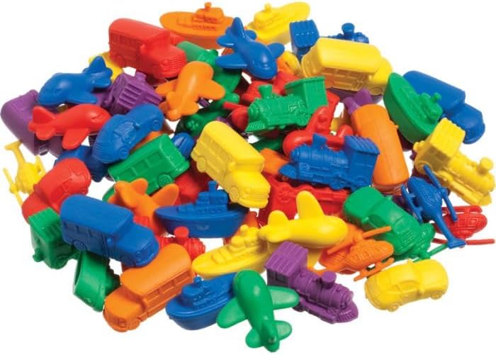 Make Math and Learning Fun with These Colorful Transportation Counters! Perfect for Early Math Skills, Sorting, Patterning, and Imaginative Play. Hands-on Learning at School or Home.Set of 24 by Didax