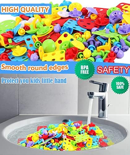 Educational Toys Building Blocks, 244 Pieces Electric Screwdriver DIY Building Toys for Boys and Girls, Educational Construction Building kit for Kids Ages 4 5 6 7 8 9 10 Year Old - Image 6