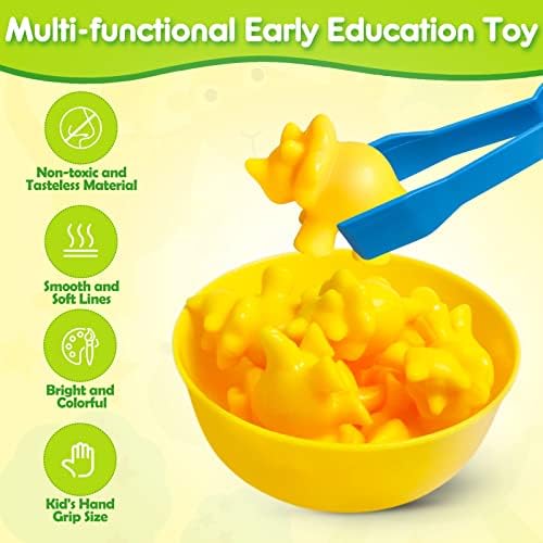 Counting Dinosaur Toys Matching Games with Sorting Bowls Sorting Toy for Toddlers Preschool Learning Activities for Math Color Sensory Montessori Fine Motor Skills for 3 4 5 Years Old Boys Girls - Image 4