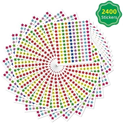 REGELETO 80 Pack Classroom Incentive Chart for 2 Designs with 2400 Pieces Colorful Star Stickers for Students Classroom Teaching or Family Using - Image 6