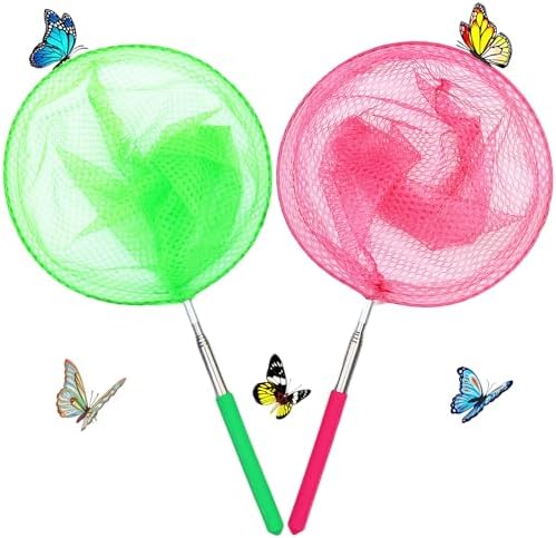 Outdoor Exploration Telescopic Bug-Catching Nets, Fishing Nets, Butterfly Nets for Children's Outdoor Exploration, Nature Exploration Toys (2 Pack) by HDongany