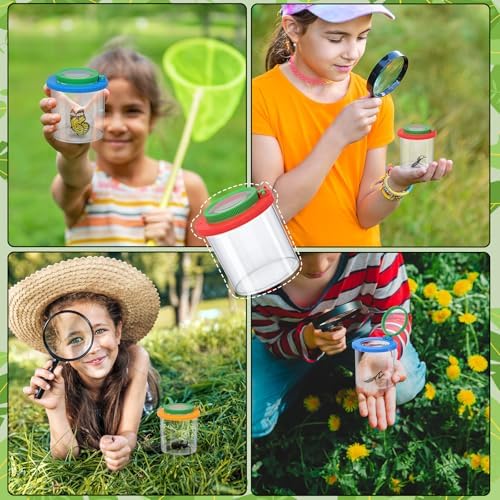Coopay 4 Pieces Magnifying Insect Box - Bug Viewer, Critter Insect Cage, Container, Bug Catcher Cage, Jar Collecting Kit for Children, Kids Science Nature Exploration Tools - Image 6