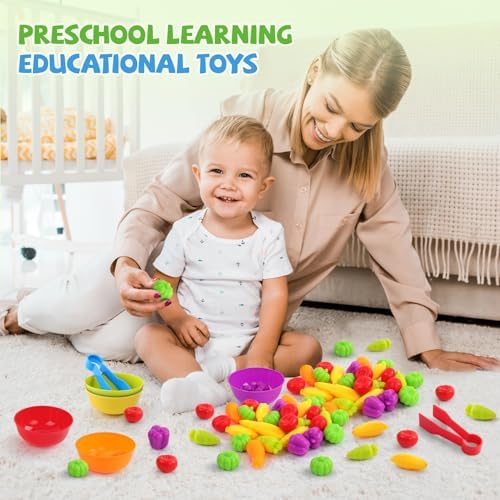 TSYAN Montessori Vegetable Color Sorting & Counting Sensory Toys - Image 7