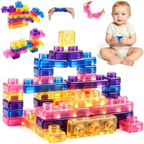 JONEG Squishy Building Blocks Sensory Toys for 3 4 5 Year Old Kids by JONEG