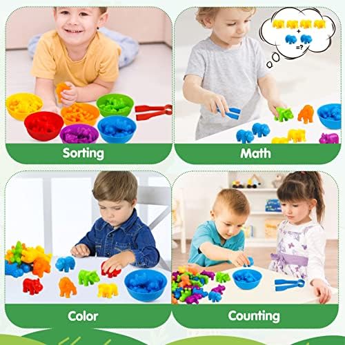 TSYAN Counting Toys Matching Game for Kids with Sorting Bowls Preschool Learning Educational Activities Toys Color Classification and Sensory Game Set Toddler Fine Motor Toys for Kid - Image 5
