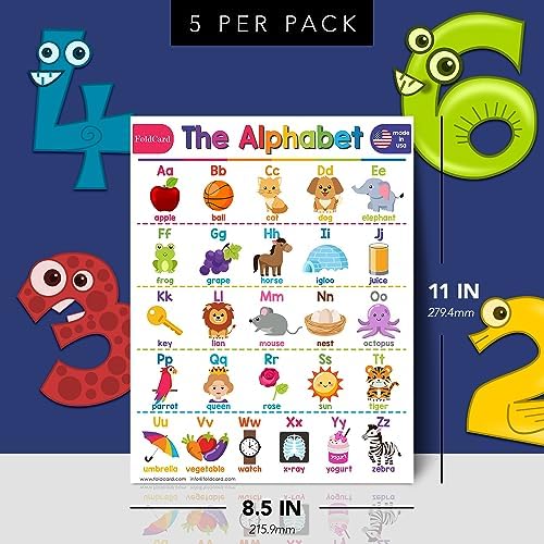 FoldCard Alphabet Chart Educational Poster 8.5x11 5pk - Image 2