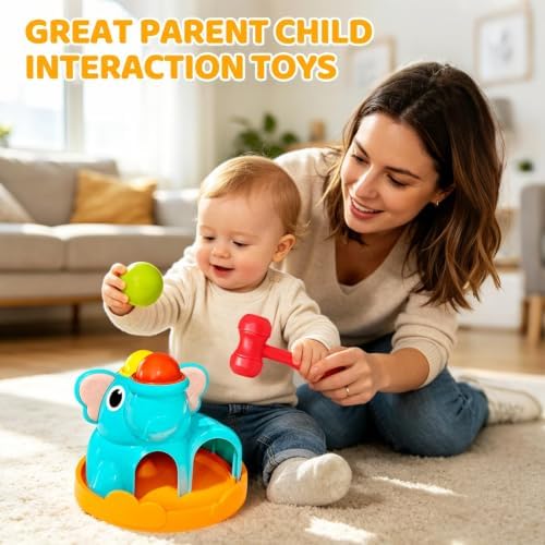 DQMOON Montessori Toys for 1 Year Old - Elephant Hammering Pounding Toy - Educational Toddler Activities for 1 2 3 Year Old Boy&Girl Christmas Birthday Gifts - Image 5