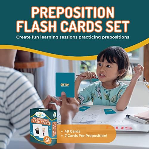 CreateFun 149 Prepositions, Emotions & Verbs Speech Therapy Flash Cards Set - Image 3