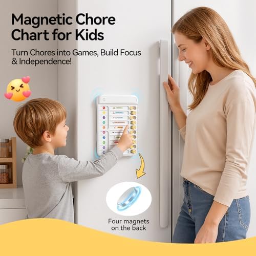 Chore Chart for Kids, Checklist Planning Board with Sliders, 19 Personalizable Sheets and Magnetic Marker, ADHD Tools for Kids to Do List Routine Chart Visual Schedule Magnetic Board for Fridge - Image 2