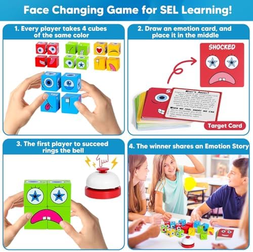 Garybank Emotion Cubes Game for Kids Develop Social Skills, Ages 5+ - Image 3