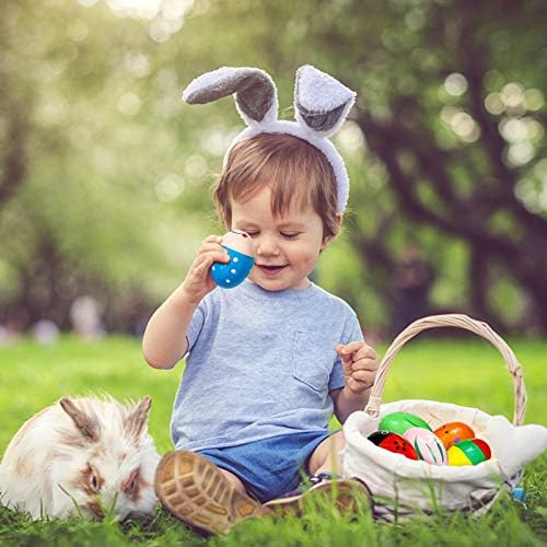 8 PCS Easter Wooden Eggs Shakers Musical Instruments Decorations Percussion Maracas Craft for Kids/Toddlers Hunt Game Gifts Basket Stuffers Fillers Decor - Image 5