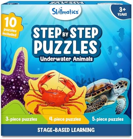 Skillmatics Step by Step Jigsaw Puzzles – Toddler Toys & Games, 40 Pieces by Skillmatics