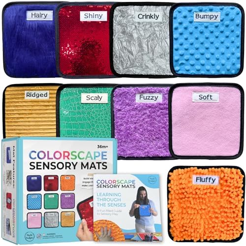 9 Labeled Sensory Mats w/Lesson Plans | Sensory Toys for Kids with Autism | Mats for Autistic Children | Occupational Therapy Toys | Sensory Wall for Autism Classroom Must Haves by PlayfulProdigies
