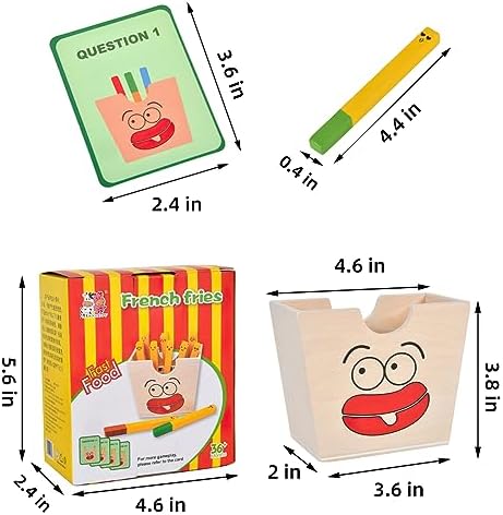Wooden French Fries Sorting & Stacking Toys, Montessori Toys for 3+ Year Old, Preschool Educational Toys to Develop Fine Motor Skills - Image 6