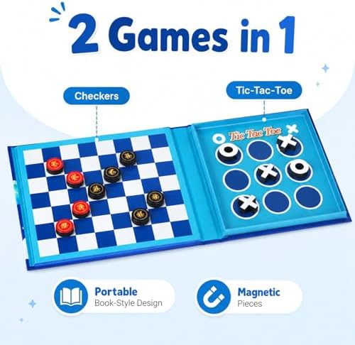 TRAVOFUN Magnetic Checkers Board Game | Travel Games for Kids 8-12 - Image 2