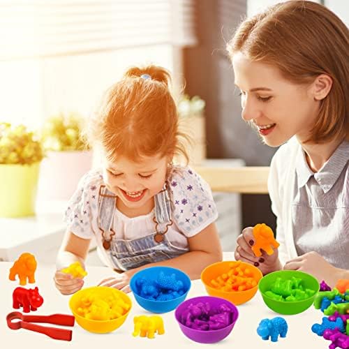 TSYAN Counting Toys Matching Game for Kids with Sorting Bowls Preschool Learning Educational Activities Toys Color Classification and Sensory Game Set Toddler Fine Motor Toys for Kid - Image 6