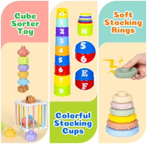 6 in 1 Montessori Toy for Babies Sensory Set for Infant Early Learning Gift - Image 3