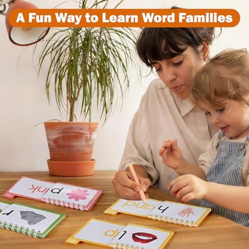 36 Double-Sided Phonics Flash Cards, Read & Rhyme Word Family Build Books - Image 7