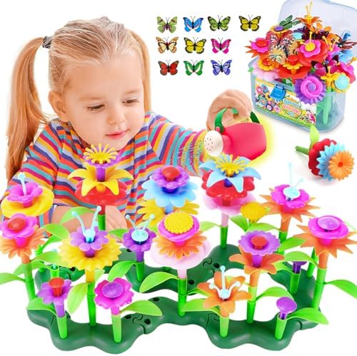 109pcs Flower Garden Building Toys Set - STEM Montessori Toys for Girls by FunzBo