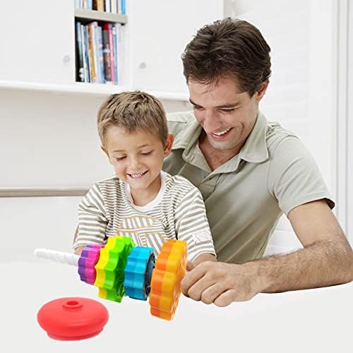 LUCKFUTURE Spinning Stacking Toys, Educational Toddler Toy Stacking Rings Baby Toys, Montessori Toy for Girls and Boys, Spin Gears Christmas Birthday Gift for 1-3 Year Old - Image 5