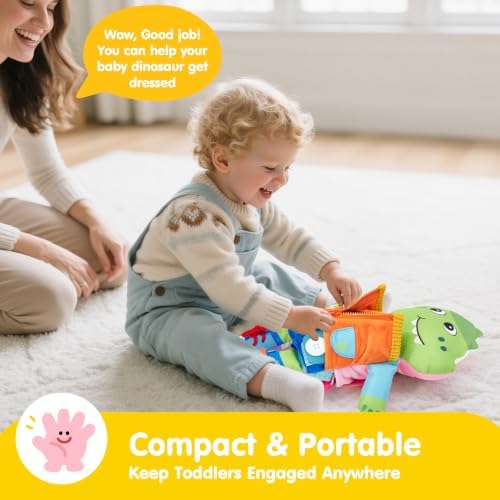 hahaland 2-in-1 Montessori Busy Doll, Learn to Dress Toy for Toddlers 1-3 - Image 5