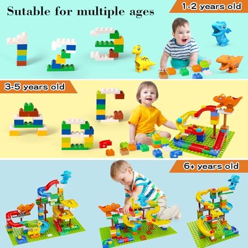 Klobroz Dinosaur Marble Run, Building Blocks for Toddlers 3 4 5 6 7 8+ - Image 3