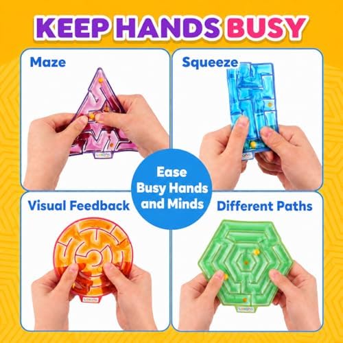 Squishy Toys Sensory Fidget Toys for Kids: 4 Pack Maze Sensory Toys for Autism - Fidget Toys with Filled Goo for Calming Down Classroom Travel - Image 5