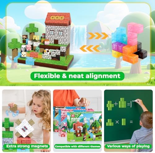 ToyUnited 300PCS Magnetic Blocks - Magnetic Building Blocks, Stacking Magnet Cubes Toys, STEM Montessori Sensory Game Toys for Kids Boys and Girls Ages 3 4 5 6 7 8 9 10+ Birthday Gifts - Image 5
