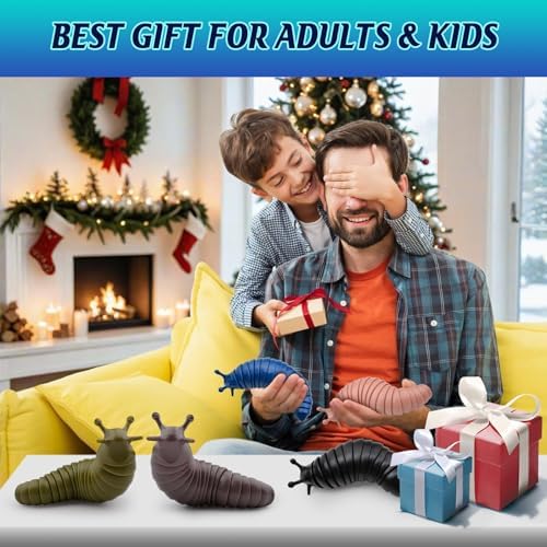 Cevioce Sensory Fidget Toys Adults Teens Kids 3Pcs Cool Gadgets Desk Fidget Slug Toys Sensory Toy for Autism ADHD Anxiety Stress Relief Toys Christmas Stocking Stuffer Gifts for Men Boys - Image 6