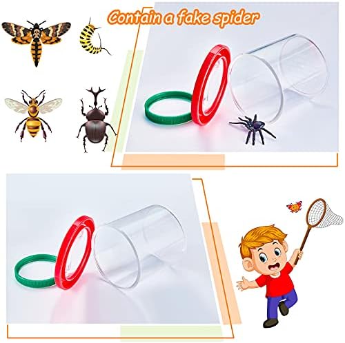 Skylety 2 Pieces Bug Jars Insect Viewer Catcher Bug Magnifying Insect Cage Container for Kids Children Science Nature Exploration Tool(Red,Yellow) - Image 5