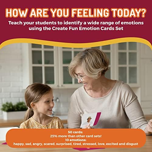 CreateFun 50 Emotion Flash Cards V1, Real Photo Feelings for Autism,Aphasia - Image 2